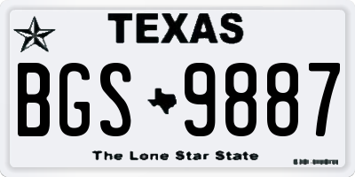 TX license plate BGS9887