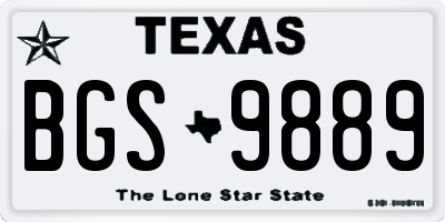 TX license plate BGS9889