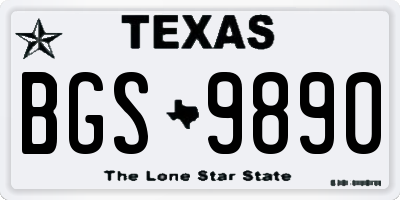 TX license plate BGS9890