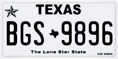 TX license plate BGS9896