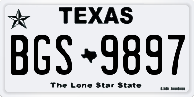 TX license plate BGS9897