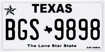 TX license plate BGS9898