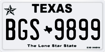 TX license plate BGS9899