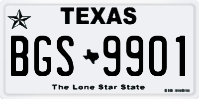 TX license plate BGS9901