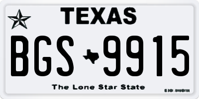 TX license plate BGS9915
