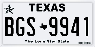 TX license plate BGS9941