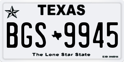 TX license plate BGS9945