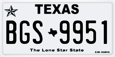 TX license plate BGS9951