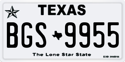 TX license plate BGS9955