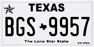TX license plate BGS9957
