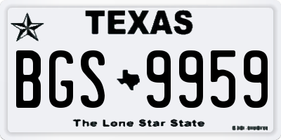 TX license plate BGS9959