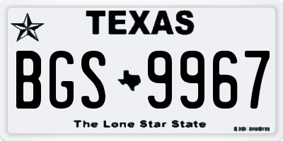 TX license plate BGS9967