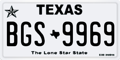 TX license plate BGS9969