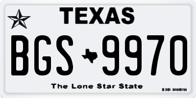 TX license plate BGS9970