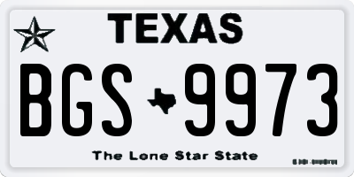 TX license plate BGS9973