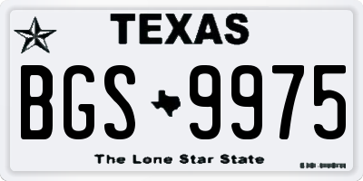 TX license plate BGS9975