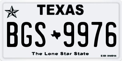 TX license plate BGS9976