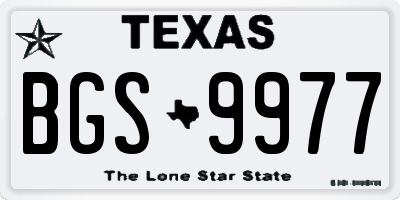 TX license plate BGS9977