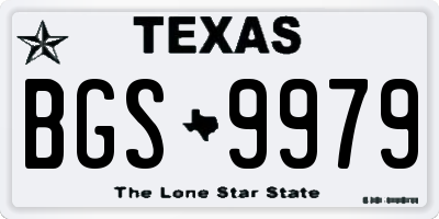 TX license plate BGS9979