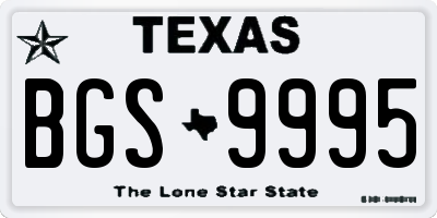 TX license plate BGS9995