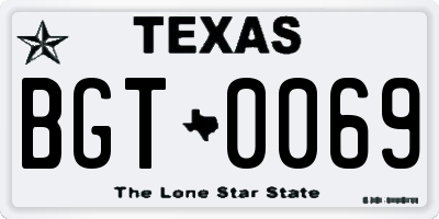 TX license plate BGT0069