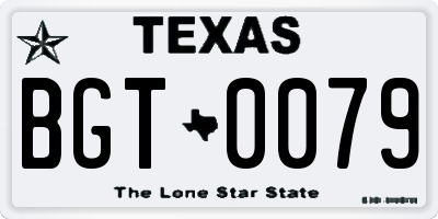 TX license plate BGT0079