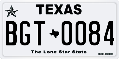 TX license plate BGT0084