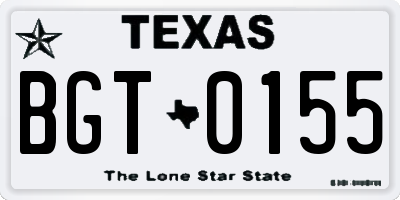 TX license plate BGT0155