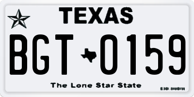 TX license plate BGT0159