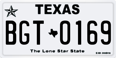 TX license plate BGT0169