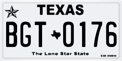 TX license plate BGT0176