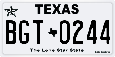 TX license plate BGT0244