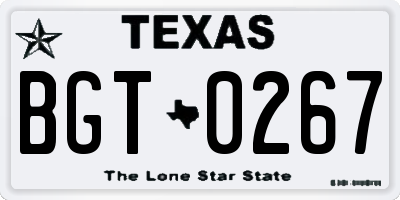 TX license plate BGT0267