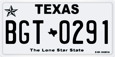 TX license plate BGT0291