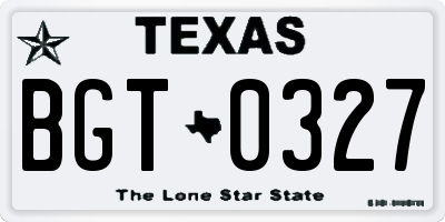 TX license plate BGT0327