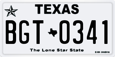 TX license plate BGT0341