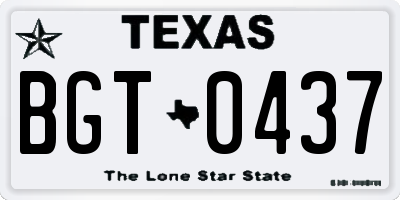 TX license plate BGT0437