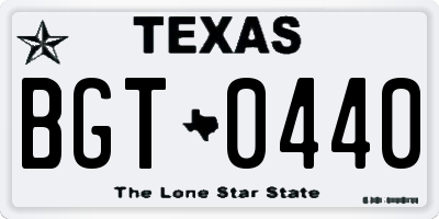 TX license plate BGT0440