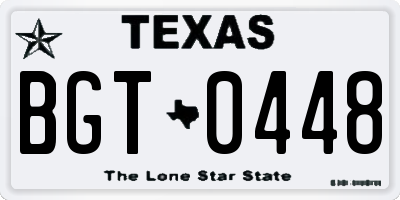 TX license plate BGT0448