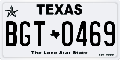 TX license plate BGT0469