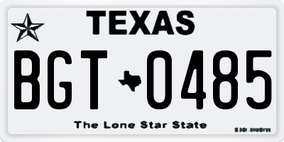 TX license plate BGT0485