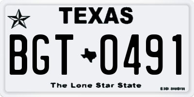 TX license plate BGT0491