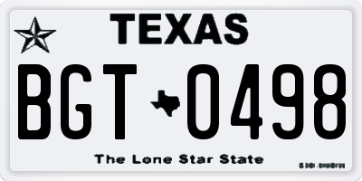 TX license plate BGT0498