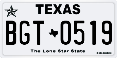 TX license plate BGT0519