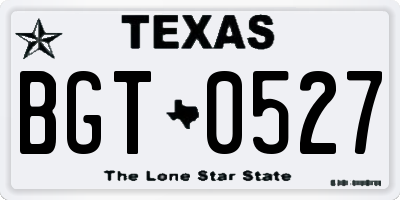 TX license plate BGT0527