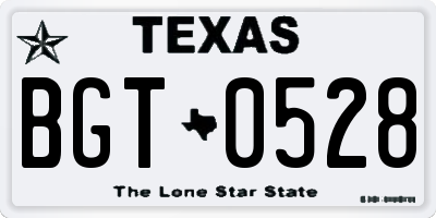 TX license plate BGT0528