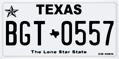 TX license plate BGT0557