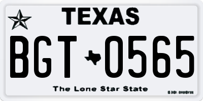TX license plate BGT0565