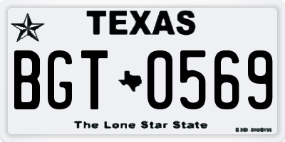 TX license plate BGT0569