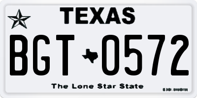 TX license plate BGT0572